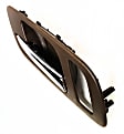 Front, Driver Side Interior Door Handle, Brown Bezel with Chrome Lever, without Door Lock Hole, with Big Hole for Power Window Switch