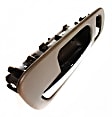 Front, Driver Side Interior Door Handle, Brown Bezel with Chrome Lever, without Door Lock Hole, with Big Hole for Power Window Switch