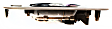 Front, Driver Side Interior Door Handle, Brown Bezel with Chrome Lever, without Door Lock Hole, with Big Hole for Power Window Switch