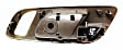Front, Driver Side Interior Door Handle, Brown Bezel with Chrome Lever, without Door Lock Hole, with Big Hole for Power Window Switch