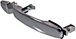 Front, Passenger Side or Rear, Driver or Passenger Side Chrome Exterior Door Handle, Without Key Hole