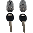 Door Lock Cylinder, Set of 2, Black keys Included, Chrome