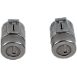 Door Lock Cylinder, Set of 2, Black keys Included, Chrome