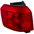 Driver Side, Outer Tail Light, with Bulb, Halogen, Red Lens, Except Denali Model, CAPA CERTIFIED