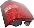 Driver Side Tail Light, with Bulb, Halogen, Clear and Red Lens, CAPA CERTIFIED