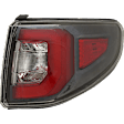 Passenger Side, Outer Tail Light, with Bulb, LED, Clear and Red Lens