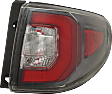 Passenger Side, Outer Tail Light, with Bulb, LED, Clear and Red Lens