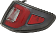 Passenger Side, Outer Tail Light, with Bulb, LED, Clear and Red Lens