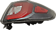 Passenger Side, Outer Tail Light, with Bulb, LED, Clear and Red Lens