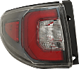 Driver Side, Outer Tail Light, with Bulb, LED, Clear and Red Lens