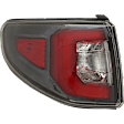 Driver Side, Outer Tail Light, without Bulb, LED, Clear and Red Lens