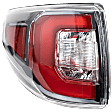 Driver Side, Outer Tail Light, without Bulb, LED, Clear and Red Lens