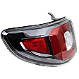 Driver Side, Outer Tail Light, without Bulb, LED, Clear and Red Lens