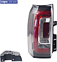 Driver Side Tail Light, with Bulb, LED, Clear and Red Lens, CAPA CERTIFIED