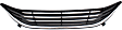 Front Bumper Grille, Textured Black Shell with Chrome Insert