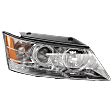 Passenger Side Headlight, with Bulb, Halogen, Clear Lens, CAPA Certified