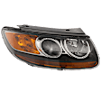 Passenger Side Headlight, with Bulb, Halogen, with 2 Plug-in Connector