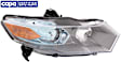 Passenger Side Headlight, with Bulb, Halogen, Clear Lens, 4 Cyl., 1.3L Engine, CAPA Certified