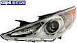 2011-2014 Hyundai Sonata - Driver Side Headlight, with Bulb, Halogen, Except Hybrid Model, Clear Lens, White Interior, CAPA Certified