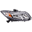 2013-2015 Honda Civic - Passenger Side Headlight, with Bulb, Halogen, Clear Lens, CAPA Certified