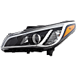 2015-2017 Hyundai Sonata - Driver Side Headlight, with Bulb, Halogen, Except Hybrid Model, CAPA Certified