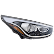 Passenger Side Headlight, with Bulb, Halogen, Clear Lens, CAPA Certified