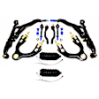Front, Driver and Passenger Side, Upper and Lower Control Arm