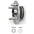 Rear, Driver or Passenger Side Wheel Hub, With Bearing, 4 x 3.94 in. Bolt Pattern