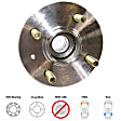 Rear, Driver or Passenger Side Wheel Hub, 4 Lugs, With Bearing
