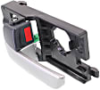Front, Driver Side Silver lever Interior Door Handle