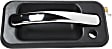 Front, Driver Side Exterior Door Handle, Black Bezel With Chrome Lever, With Key Hole, Base Model