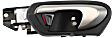 Front, Driver Side Black bezel with silver lever Interior Door Handle, With Door Lock Button, Coupe