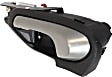 Front, Driver Side Black bezel with silver lever Interior Door Handle, With Door Lock Button, Coupe