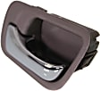Front, Driver Side Brown bezel with chrome lever Interior Door Handle