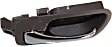 Front, Driver Side Brown bezel with chrome lever Interior Door Handle