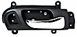Front, Passenger Side Chrome Lever with Black Bezel Interior Door Handle