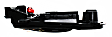 Front, Driver Side Chrome Lever with Black Bezel Interior Door Handle, Without Door Lock Hole