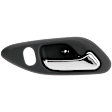 Front, Passenger Side Gray bezel with chrome lever Interior Door Handle, Coupe