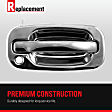 Front Or Rear, Driver Or Passenger Side Exterior Door Handle, Chrome, Without Key Hole, With Cap