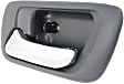 Rear, Driver Side Gray bezel with chrome lever Interior Door Handle, Without Door Lock Hole