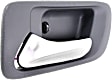 Rear, Driver Side Gray bezel with chrome lever Interior Door Handle, Without Door Lock Hole
