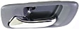 Rear, Driver Side Gray bezel with chrome lever Interior Door Handle, Without Door Lock Hole