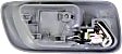 Rear, Driver Side Gray bezel with chrome lever Interior Door Handle, Without Door Lock Hole