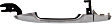 Rear, Driver or Passenger Side Chrome Exterior Door Handle, Without Key Hole