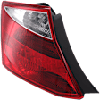 Driver Side Tail Light, with Bulb, Halogen, Clear and Red Lens, Coupe