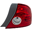 Passenger Side Tail Light, without Bulb, Halogen, Clear and Red Lens, Coupe