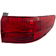 Passenger Side, Outer Tail Light, without Bulb, Halogen, Red Lens, Sedan