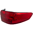 Passenger Side, Outer Tail Light, without Bulb, Halogen, Red Lens, Sedan
