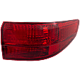 Passenger Side, Outer Tail Light, without Bulb, Halogen, Red Lens, Sedan