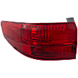 Driver Side, Outer Tail Light, without Bulb, Halogen, Red Lens, Sedan